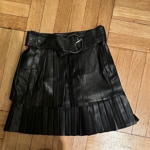 Zara Pleated Leather Skirt
